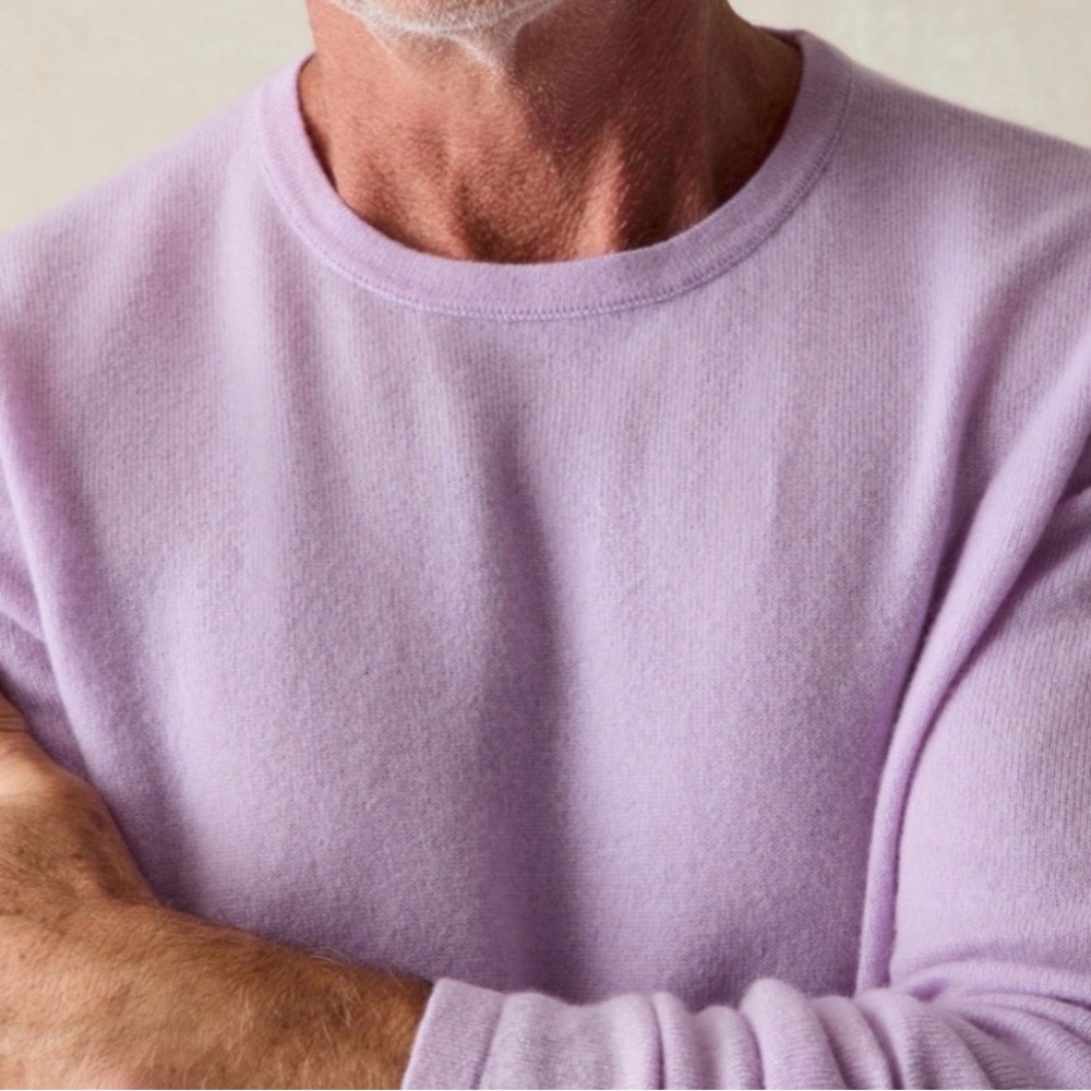 Faherty men’s cashmere purple sweater